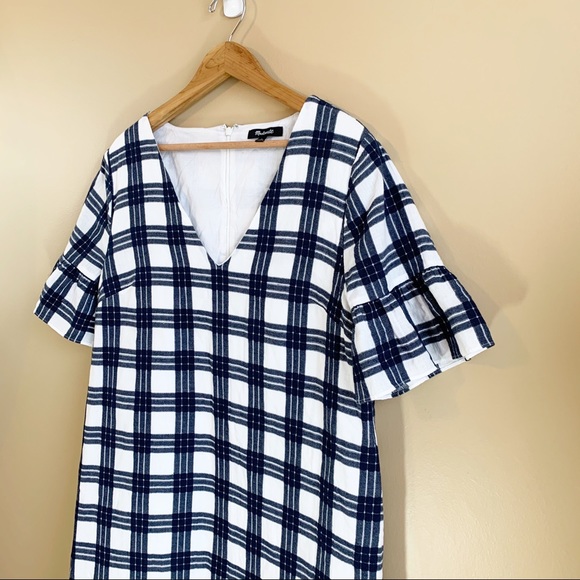 Madewell plaid dress bell sleeve tunic RELISTED - Picture 6 of 13